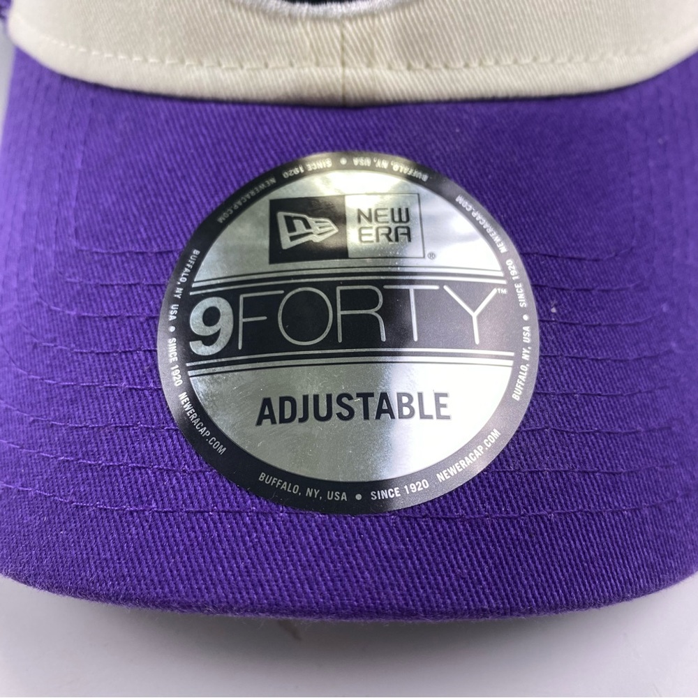 Men’s Los Angeles Lakers New Era Stripes 9FORTY Trucker Snapback Hat Purple OS - Picture 3 of 11